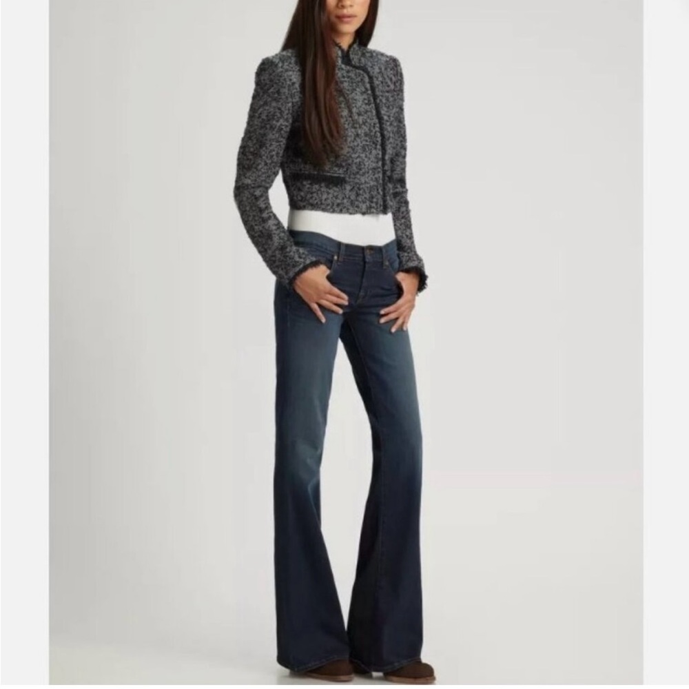 Theory Blue Flare Wide Leg Jeans
